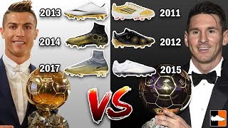 Ronaldo vs Messi who has the Best Ballon dOr Boots [upl. by Mailiw]