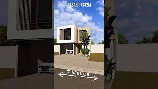 Planos casa moderna 7x32m [upl. by Phares]