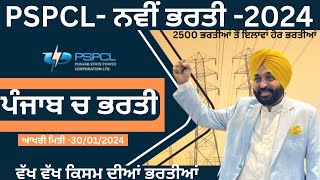 PSPCL New Recruitment 2024Punjab Govt Recruitment 2024Punjab Jobs 2024PSPCL Vacancy 2024 [upl. by Eberta792]