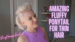 Tons of Volume For Thin Hair  Mohawk Inspired Ponytail Tutorial [upl. by Einon]