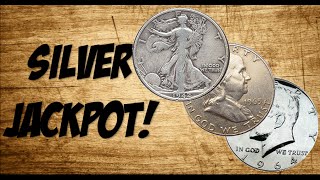 SO MANY ROLLS OF OLD SILVER JACKPOT ReUpload from 2015 Coin Roll Hunting [upl. by Byrle]