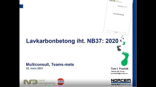 Webinar FABEKO og NB372020 om lavkarbonbetong og beskrivelse av betong med Isy Beskrivelser [upl. by Mad542]