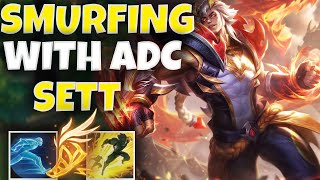 Sett Travels To Bot Lane As ADC With Ahri Support [upl. by Einotna]