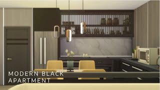 Modern Black Apartment  1313 21 Chic Street  No CC  Sims 4 stop motion build [upl. by Domella]