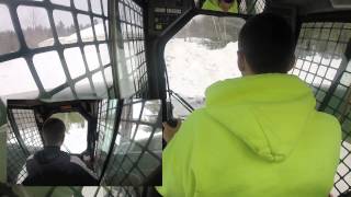 Bobcat Skid Steers Pushing Snow Piles [upl. by Reese251]