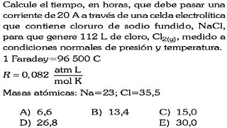 ELECTROQUIMICA  ELECTROLISIS PROBLEMA RESUELTO admisión universidadingenieríaQuímica [upl. by Anytsirk628]