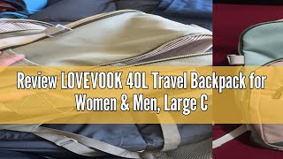 Review LOVEVOOK 40L Travel Backpack for Women amp Men Large Carry on Backpack for Airplanes with 3 Pa [upl. by Regine]