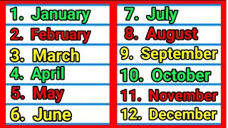 January February March months name with spelling  months of the year  mahino ke naam english mein [upl. by Elwira397]