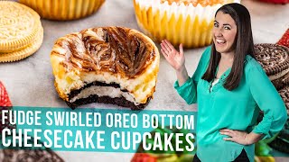 Fudge Swirled Oreo Bottom Cheesecake Cupcakes [upl. by Ciapas]