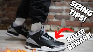 SIZING TIPS FOR THE 2024 JORDAN 3 “BLACK CEMENT” DO NOT MAKE THIS MISTAKE [upl. by Ronym]