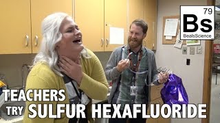 Teachers Try Sulfur Hexafluoride  SF6 Deep Voice Gas [upl. by Flynn]