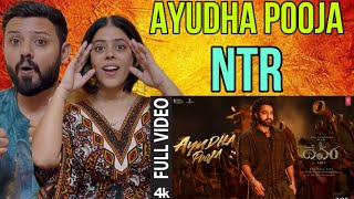 Full Video  Ayudha Pooja Telugu Song Reaction  Devara  NTR  Saif Ali Khan  Koratala Siva [upl. by Adniles247]