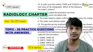 Radiology chapter ll 30 practice questions with answers ll cpc aapc cpcexam medicalcoding icd [upl. by Nikal]