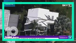 Strong storms damage 14 mobile homes at community in Ellenton [upl. by Tilla378]