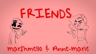 Friends Clean Lyrics Anne Marie and Marshmello [upl. by Biron342]