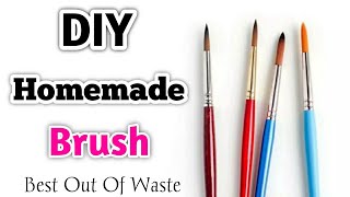 DIY  Homemade Paint Brush  How to make paint brush at home  Paint Brush making at home DIY Brush [upl. by Yeo]