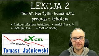 Lekcja 2 Nie tylko humaniści pracują z tekstem Kurs EXCEL [upl. by Zeiler]