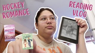 hockey romance reading vlog 🏒📚 [upl. by Anirtac]