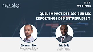 Conférence  Quel impact des ESG sur les reportings des entreprises [upl. by Yenwat408]