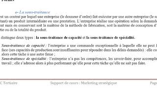 marketing stratégique stratégie dImpartition [upl. by Aneetak]