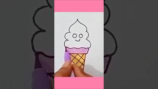 Cute cone ice cream drawing for kids and toddlers ytshorts shorts drawing4kids [upl. by Mendelson854]