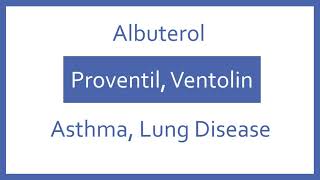 Albuterol Pronunciation  Generic Name Brand Name Indication Top 200 Drugs PTCB NCLEX TEST PREP [upl. by Edva]