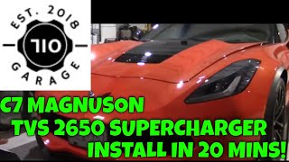 C7 Magnuson 2650 Supercharger Install in 20 mins [upl. by Pillyhp]