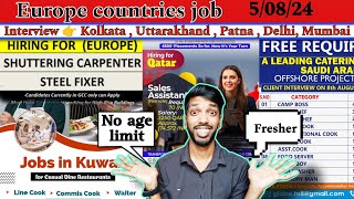 Fresher Dont miss this opportunity 🔥 Europe and Gulf country job  Dairect selection [upl. by Aloap]