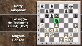 Partite Commentate di Scacchi 50 Carlsen vs Kasparov  Il Passaggio del Testimone  2004 D52 [upl. by Reena809]