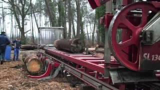 Une scierie mobile à St Julien en Born dans les Landes [upl. by Pernick135]