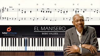 EL MANISERO  Bebo Valdés TUTORIAL DE PIANO Partituras de Salsa Pdf y Midi [upl. by Ayekin842]