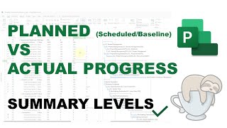 Planned ScheduledBaseline vs Actual ProgressComplete Summary Level Microsoft Project 2021 [upl. by Fabrianna]