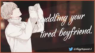 Cuddling with your tired boyfriend Asmr 1 Hour Breathing Sleep Aid [upl. by Nnylyrehc3]