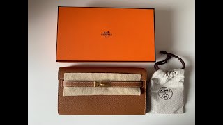 Unboxing a gold Hermès Kelly to go walletbag [upl. by Ahsiken]