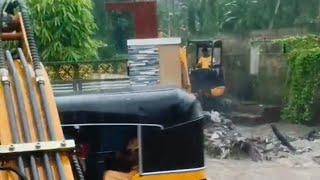 Excavator operating 30 water working  poklen machen Kam karne ka time baarish  excavator video [upl. by Sallad418]