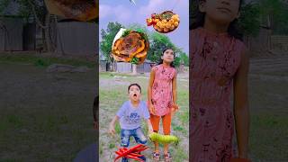 Girl And Boy Eating Challenge Chicken Fuska Chilli Bargar VFX Funny Magic Video shorts [upl. by Hardie407]