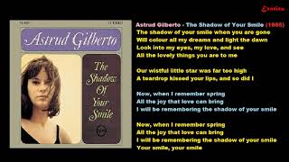 Astrud Gilberto  The Shadow of Your Smile 1965 PLAYBACK  KARAOKÊ [upl. by Vasquez]