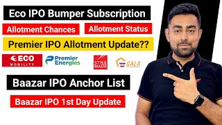 Eco Mobility IPO Allotment Chances  Premier IPO Allotment  Baazar IPO  Jayesh Khatri [upl. by Ecyt]