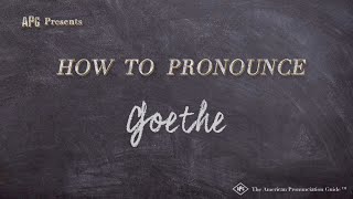 How to Pronounce Goethe Real Life Examples [upl. by Econah]