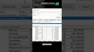 COMO LOCALIZAR E SUBSTITUIR VALORES NO EXCEL  ATALHO CRTLU  shorts excel [upl. by Dorise]