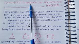 Aromaticity in Non benzenoid Compounds  MSc1sem [upl. by Kleper887]