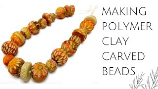 DIY Polymer Clay Carved Beads [upl. by Olegnaid]