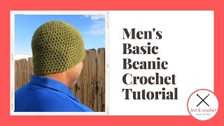 Basic Mens Beanie Free Crochet Pattern Workshop  Easy Beginner Friendly Crochet Pattern for Men [upl. by Inaffyt]