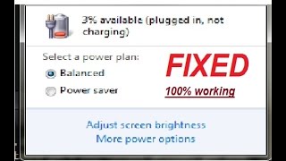 How to fix Plugged in Not charging battery problem  Windows 7810 [upl. by Joy]