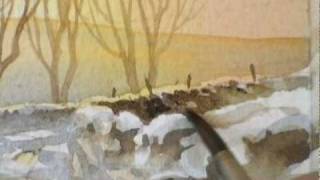 Winter in Wensleydale  Watercolour Demonstration by PETER WOOLLEY [upl. by Airdnek878]