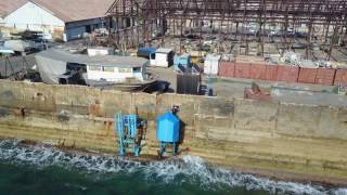 Eco Wave Power Wave Energy Power Station in Jaffa Port from drone [upl. by Sapphire]