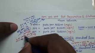 Salt Preparation ppmppbppt amp DilutionsMrPappu Bhowmick [upl. by Idna]