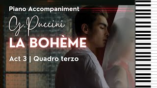 QUADRO TERZO  ACT THREE Puccini of LA BOHEME Complete Piano accompaniment [upl. by Aivat]