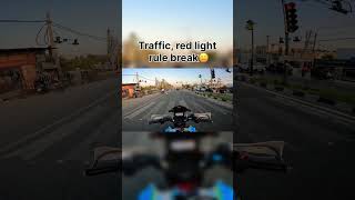 Red light rule breaks everyone😑 haryanapolice apachee bikeaccessories akrapovic motovlog [upl. by Midan]