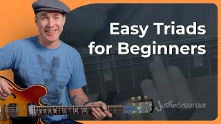 Easy Triads on Guitar  how to ideas [upl. by Anin]